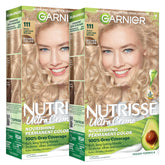 Garnier caja frontal mostrando tono 111 y beneficios nutritivos