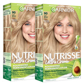 Garnier caja frontal mostrando tono 90 y cobertura 100% canas