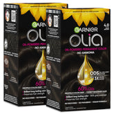 Garnier Olia frente del paquete mostrando tono y beneficios