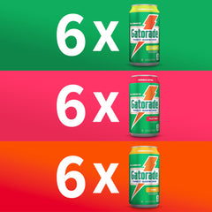 Gatorade lata primer plano mostrando gotas y color, frescura visible