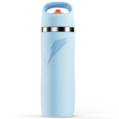 Gatorade botella Overtime vista frontal color azul, diseño resistente