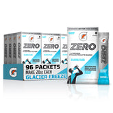 Gatorade Zero frontal del paquete mostrando 96 sobres y conveniencia