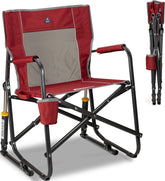 GCI Outdoor silla Freestyle Rocker frontal mostrando diseño Cinnamon y estabilidad