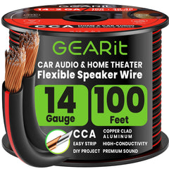 GEARit cable 14 AWG vista frontal muestra longitud y color útil