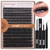 Geeneiya kit frontal mostrando componentes para aplicar pestañas fácil