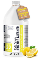 GELEAN frente del contenedor 64 oz mostrando etiqueta y tamaño