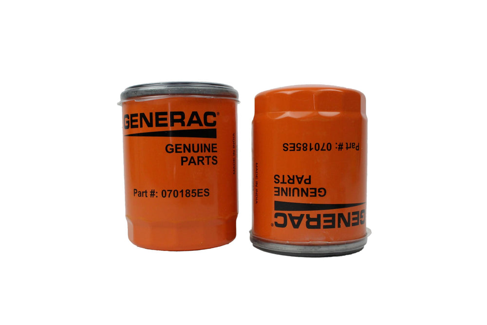Generac filtro de aceite frontal mostrando etiqueta y ajuste, asegura reemplazo OEM