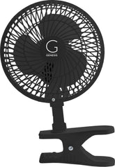 Genesis ventilador frontal negro mostrando diseño compacto y flujo de aire eficiente