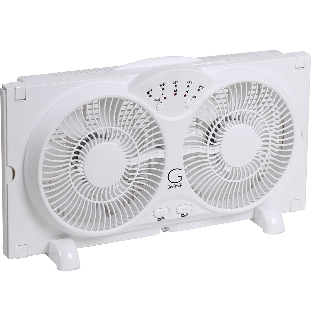 Genesis ventilador vista frontal mostrando diseño compacto y flujo potente