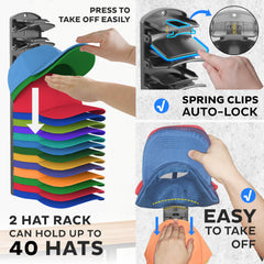 genicuts organizador instalado en armario con gorras accesibles y ordenadas