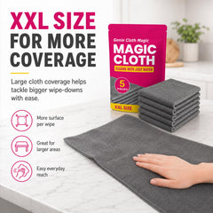Genie Cloth Magic limpiando ventana para brillo sin marcas
