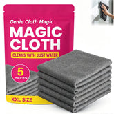 Genie Cloth Magic vista frontal del paquete beneficios limpieza sin químicos