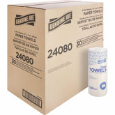 Genuine Joe empaque frontal mostrando pack de 30 y ahorro