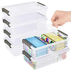 GEOPHIA vista frontal del pack de seis cajas, organiza muchos útiles