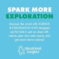 Educational Insights binoculares en uso por niño en parque fomentando observación