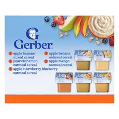 Gerber vista frontal del pack variado con beneficios de conveniencia