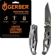Gerber Paraframe Mini vista frontal mostrando diseño compacto y portabilidad