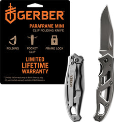Gerber Paraframe Mini vista frontal mostrando diseño compacto y portabilidad