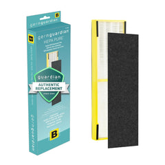GermGuardian frente del empaque del Filter B mostrando compatibilidad y beneficios