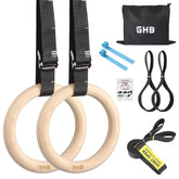 GHB anillas frontales con paquete mostrando set completo y portabilidad
