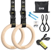 GHB anillas frontal de madera mostrando diseño y agarre cómodo