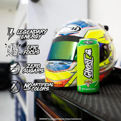 GHOST caja de 12 unidades Warheads Sour Green Apple lista para almacenamiento