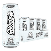 GHOST lata frente mostrando diseño y beneficio de energía clara