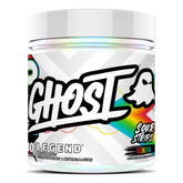 GHOST Legend frente del envase con etiqueta Sour Strips y beneficio energizante