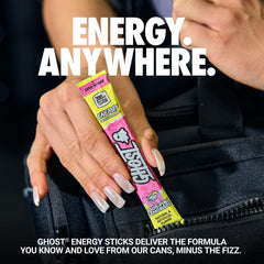 GHOST textura del polvo del stick resaltando mezcla rápida y sabor