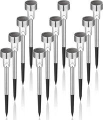 GIGALUMI front view of 12-pack garden lights showing modern design and benefit