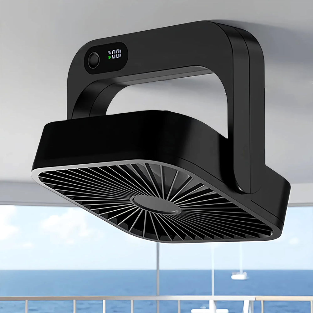 GIIKNEW ventilador frontal mostrando diseño compacto y ahorro de espacio