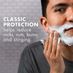 Textura espesa de Gillette Foamy que ilustra la espuma cremosa y su capacidad hidratante
