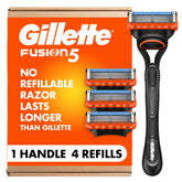 Gillette mostrando el frente del empaque y beneficios de recambios