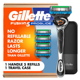 Gillette Fusion5 ProGlide vista frontal con mango y cartucho para afeitado preciso