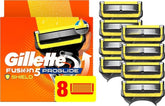 Gillette Fusion5 ProShield empaque frontal mostrando 8 recambios y beneficio protección