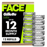 Gillette Labs vista frontal del cartucho mostrando cinco cuchillas y compatibilidad