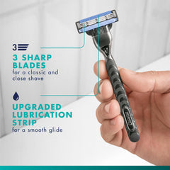 Gillette Mach3 detalle de las tres hojas para un corte apurado y duradero
