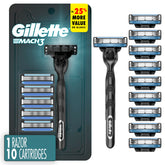 Gillette Mach3 frontal del paquete mostrando cantidad y beneficios