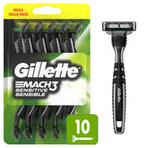 Gillette Mach3 muestra el frente del empaque beneficiando la compra conveniente