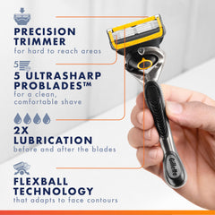 Gillette ProGlide cabezal FlexBall en acción siguiendo contorno para afeitado apurado