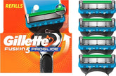 Gillette mostrando el frente del empaque con cuatro cartuchos, conveniencia visible
