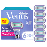 Gillette Venus pack frontal mostrando las seis cuchillas, comodidad confirmada