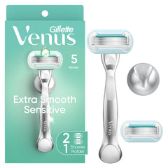 Gillette Venus: frontal del envase mostrando el pack y beneficio de piel suave