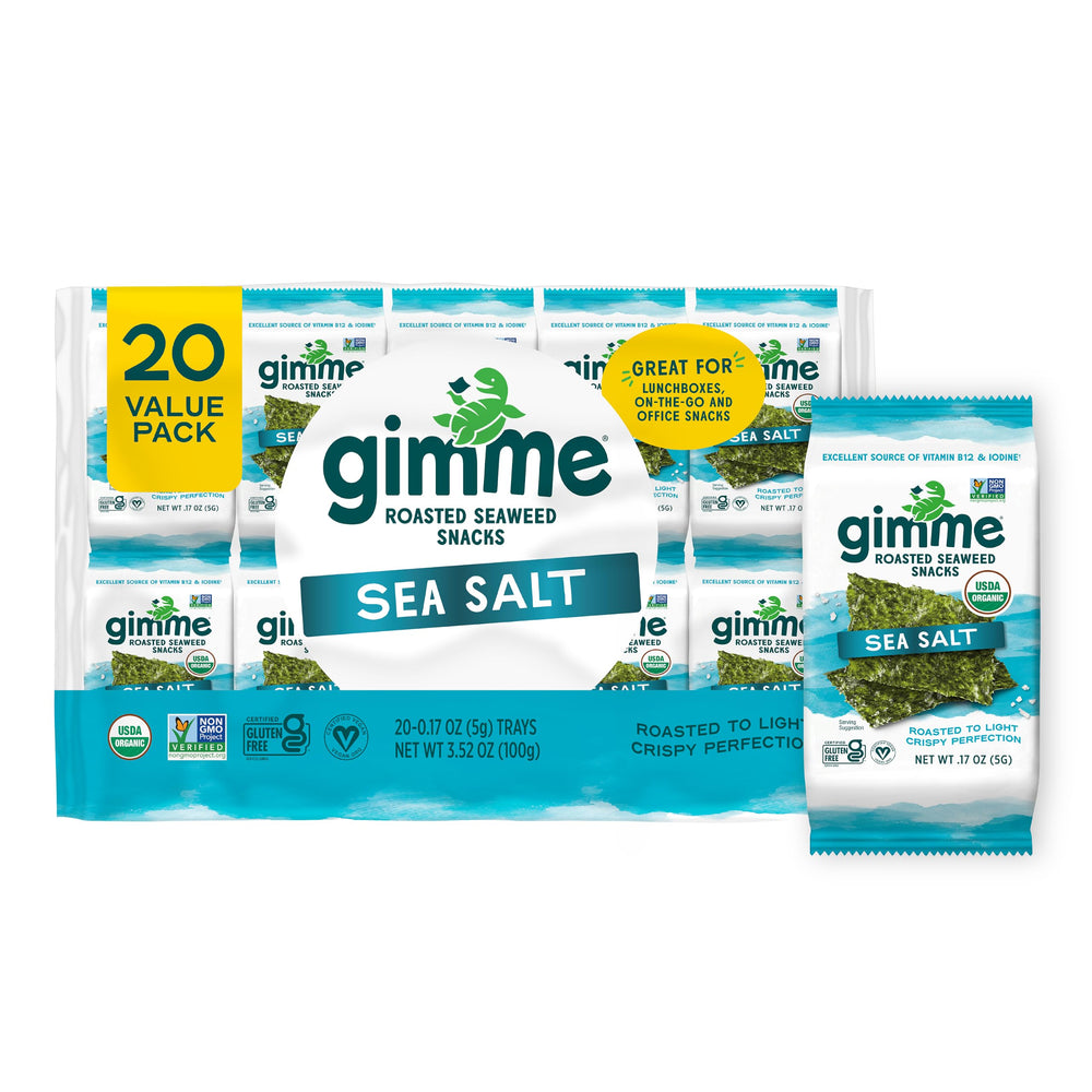 gimMe paquete frontal Sea Salt mostrando diseño y porciones