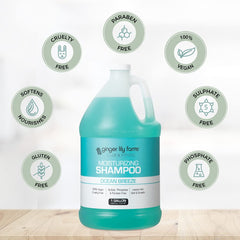 Ginger Lily Farms pouring into dispenser demonstrating easy refill benefit