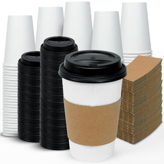 Ginkgo vaso frontal 16 oz blanco con tapa ajustada y facilidad de transporte