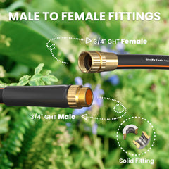 Giraffe Tools primer plano de conexiones roscadas con junta para evitar fugas