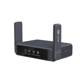 GL.iNet Slate 7 frontal con pantalla táctil mostrando estado de red y rapidez