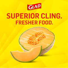 Glad film primer plano que muestra textura y adherencia para sellar alimentos