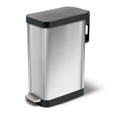 Glad cubo frontal de acero inoxidable, diseño estrecho que ahorra espacio